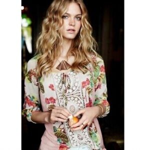 Anthropologie x Meadow Rue XS floral Boho Top